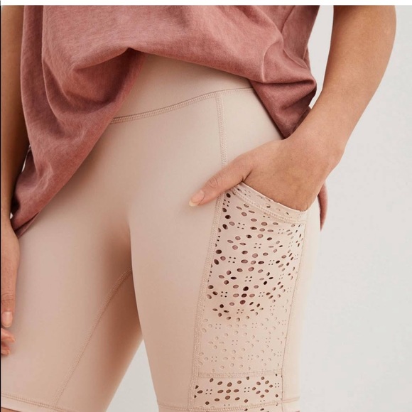 aerie Pants - Aerie Move Lasercut High Waisted Bike Short